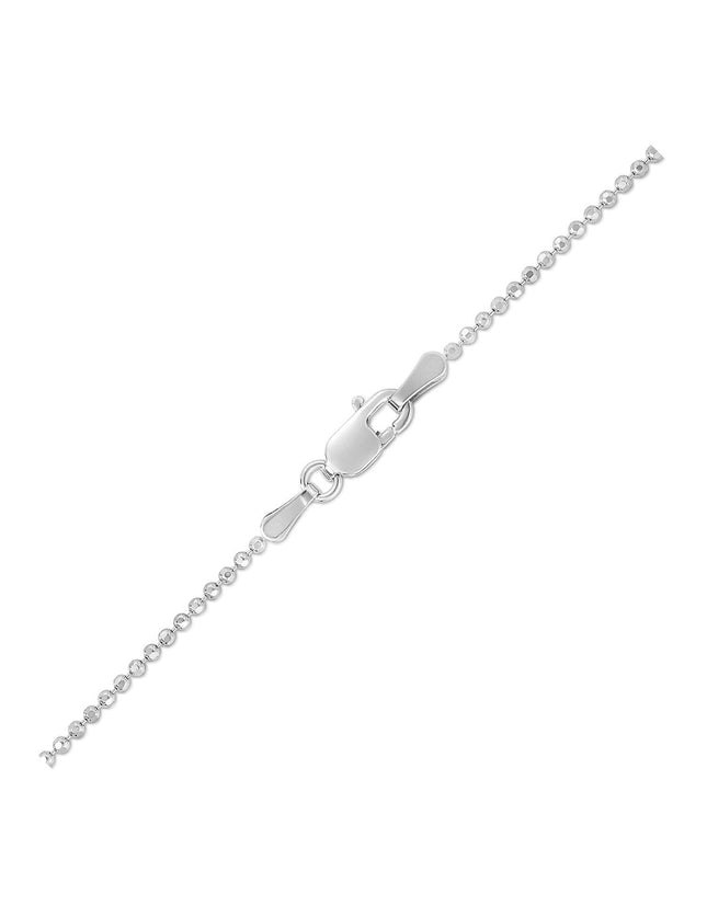 14k White Gold Diamond-Cut Bead Chain 1.2mm - Ellie Belle