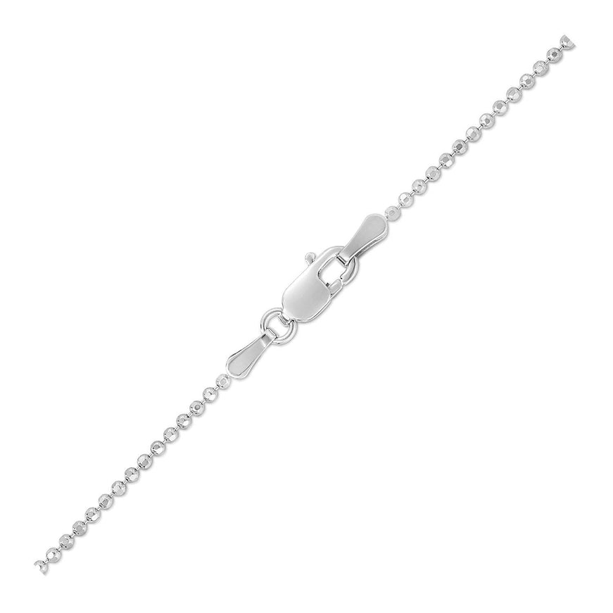 14k White Gold Diamond-Cut Bead Chain 1.2mm - Ellie Belle