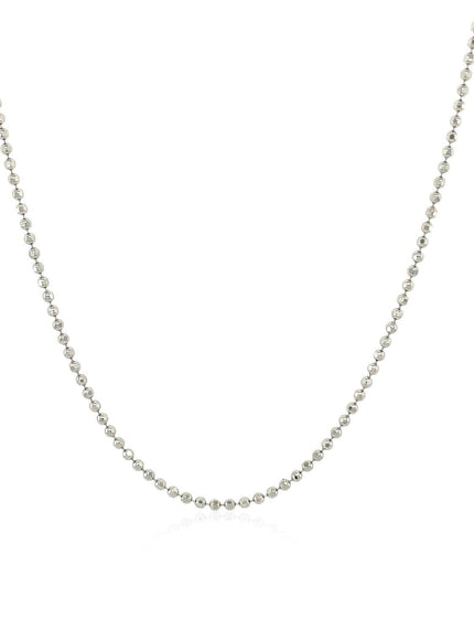 14k White Gold Diamond-Cut Bead Chain 1.2mm - Ellie Belle