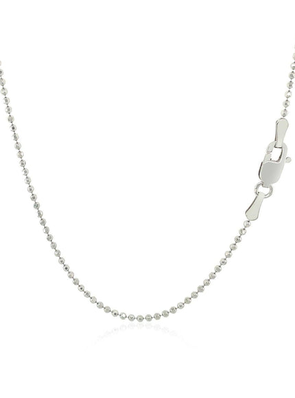 14k White Gold Diamond-Cut Bead Chain 1.2mm - Ellie Belle