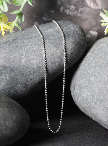 14k White Gold Diamond-Cut Bead Chain 1.2mm - Ellie Belle