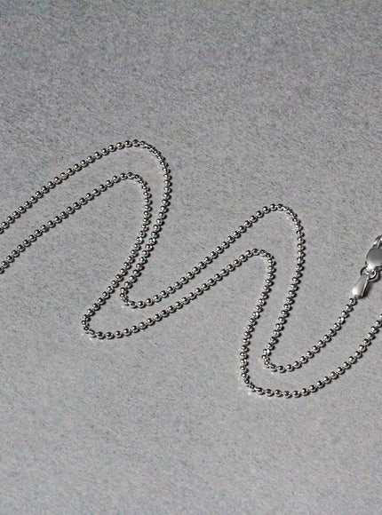 14k White Gold Diamond-Cut Bead Chain 1.2mm - Ellie Belle