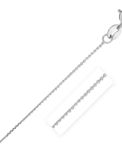 14k White Gold Diamond Cut Cable Link Chain 0.7mm - Ellie Belle