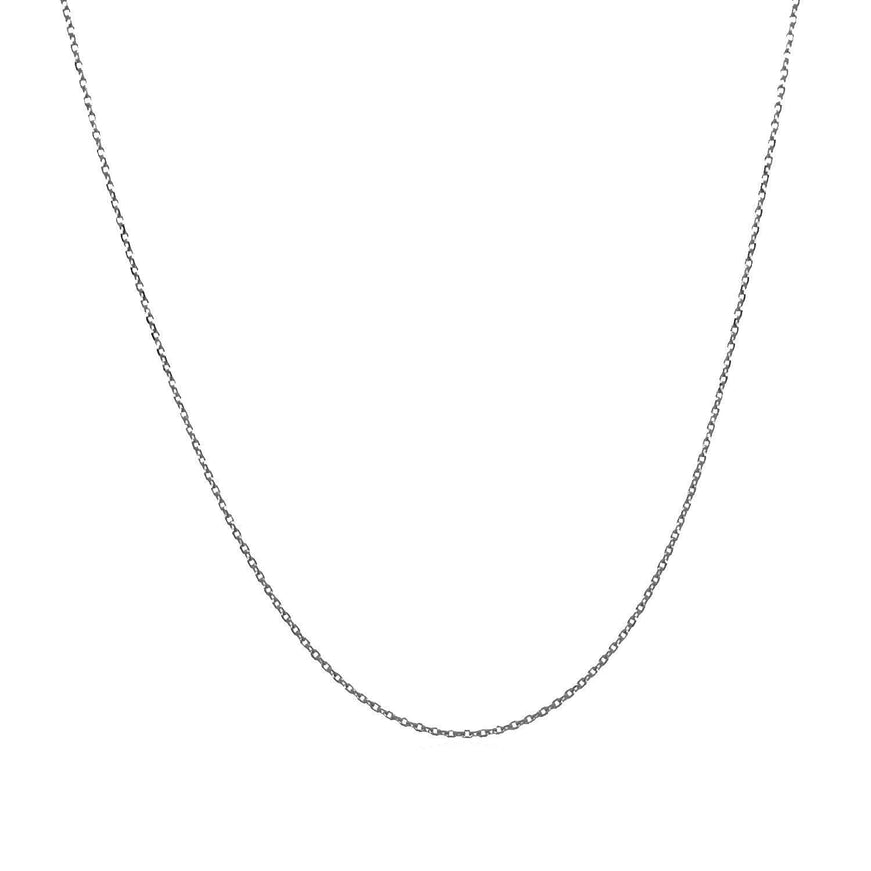 14k White Gold Diamond Cut Cable Link Chain 0.7mm - Ellie Belle