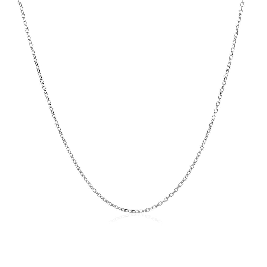 14k White Gold Diamond Cut Cable Link Chain 0.8mm - Ellie Belle