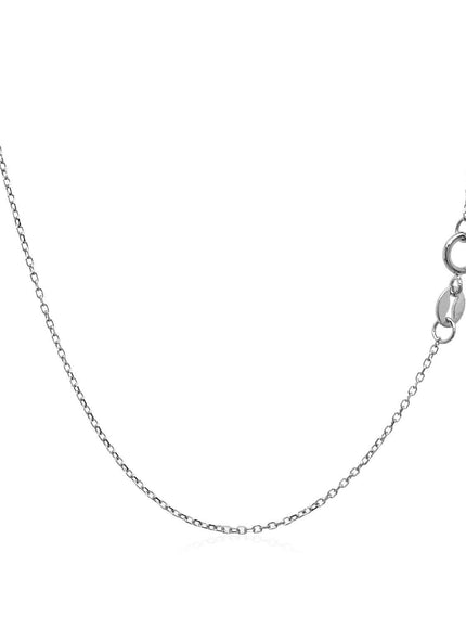 14k White Gold Diamond Cut Cable Link Chain 0.8mm - Ellie Belle