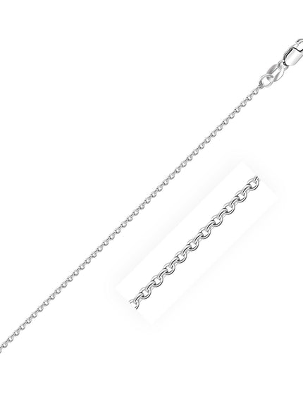 14k White Gold Diamond Cut Cable Link Chain 1.1mm - Ellie Belle
