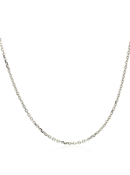 14k White Gold Diamond Cut Cable Link Chain 1.1mm - Ellie Belle