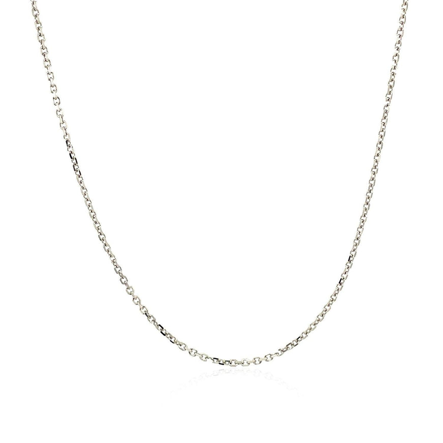 14k White Gold Diamond Cut Cable Link Chain 1.1mm - Ellie Belle