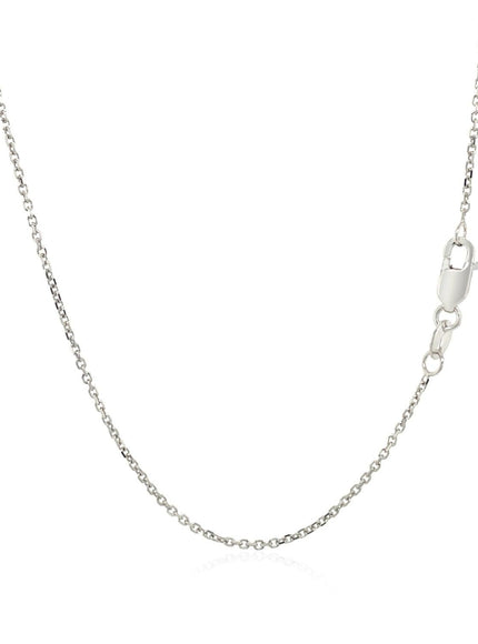 14k White Gold Diamond Cut Cable Link Chain 1.1mm - Ellie Belle