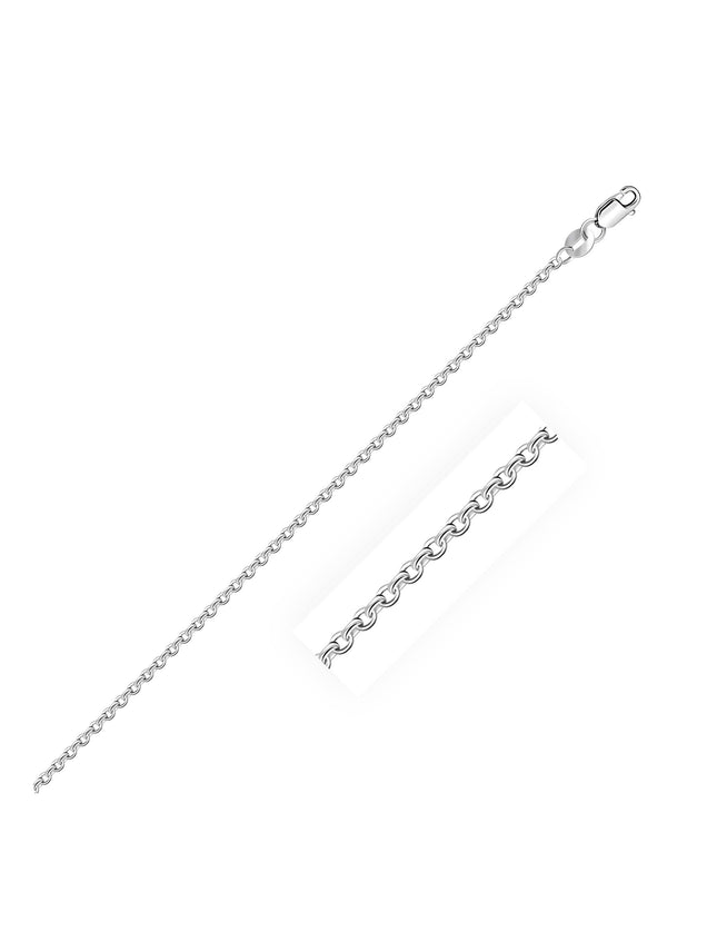 14k White Gold Diamond Cut Cable Link Chain 1.4mm - Ellie Belle