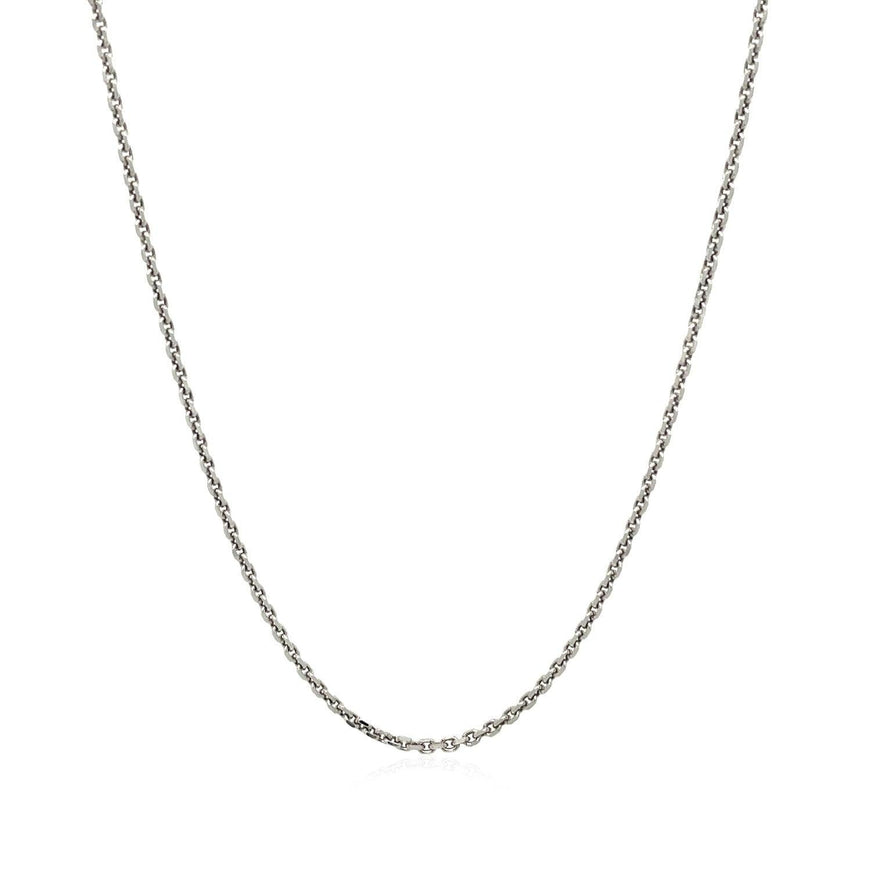 14k White Gold Diamond Cut Cable Link Chain 1.4mm - Ellie Belle