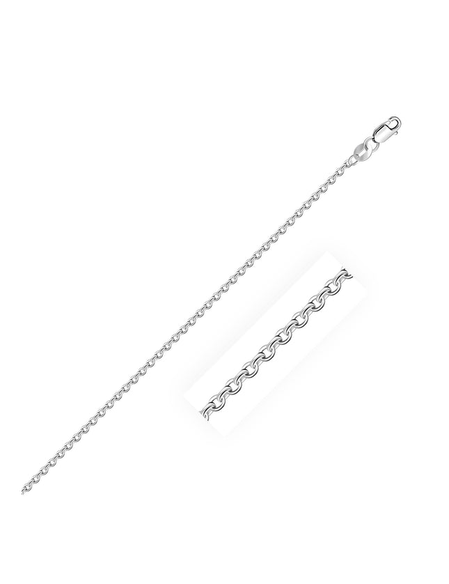 14k White Gold Diamond Cut Cable Link Chain 1.5mm - Ellie Belle