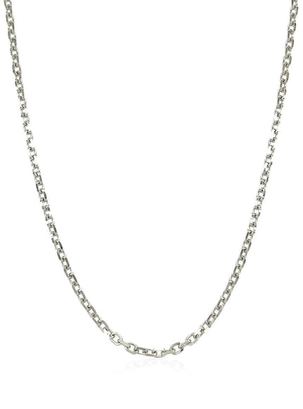 14k White Gold Diamond Cut Cable Link Chain 1.8mm - Ellie Belle