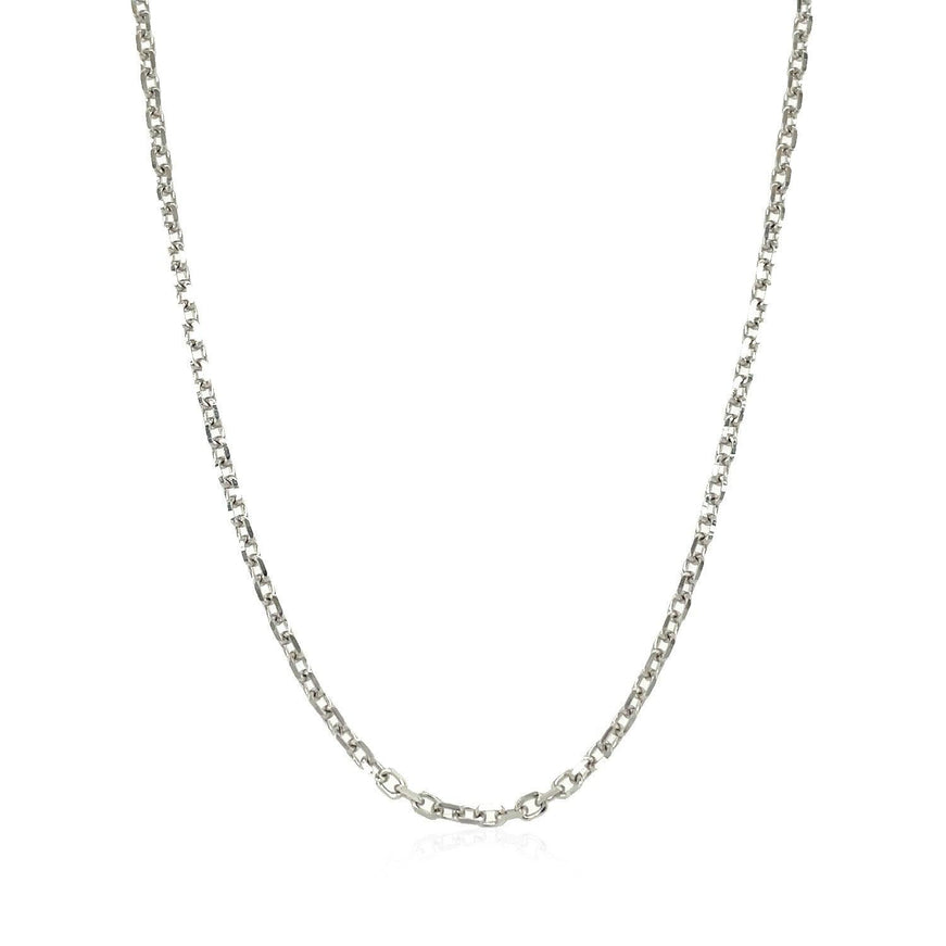 14k White Gold Diamond Cut Cable Link Chain 1.8mm - Ellie Belle