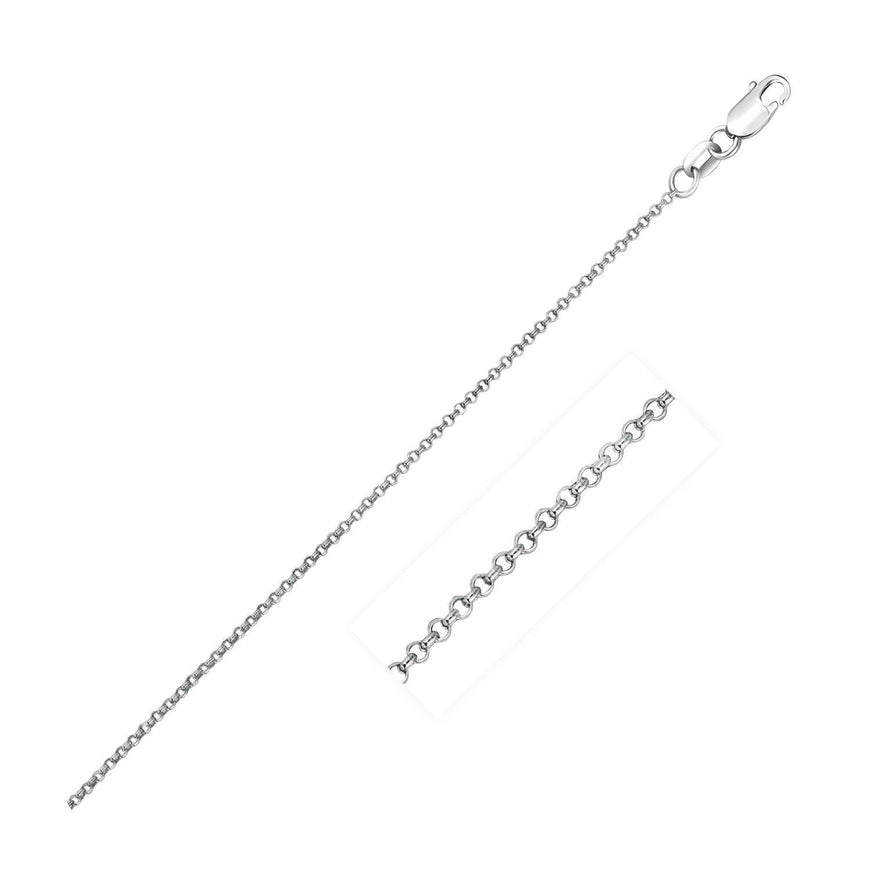 14k White Gold Diamond Cut Rolo Chain 1.1mm - Ellie Belle