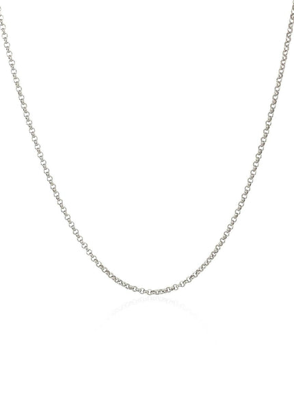 14k White Gold Diamond Cut Rolo Chain 1.1mm - Ellie Belle