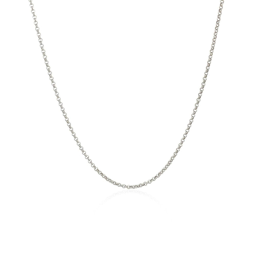 14k White Gold Diamond Cut Rolo Chain 1.1mm - Ellie Belle