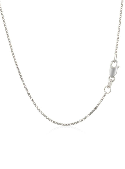 14k White Gold Diamond Cut Rolo Chain 1.1mm - Ellie Belle