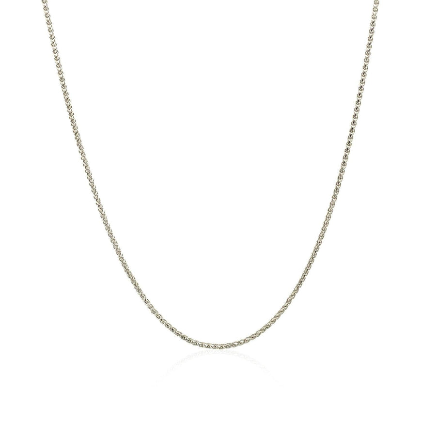 14k White Gold Diamond Cut Round Wheat Chain 1.0mm - Ellie Belle