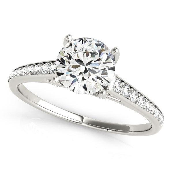 14k White Gold Diamond Engagement Ring With Cathedral Design (1 1/3 cttw) - Ellie Belle