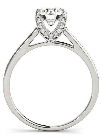 14k White Gold Diamond Engagement Ring With Cathedral Design (1 1/3 cttw) - Ellie Belle