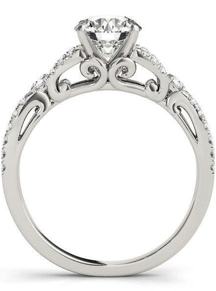 14k White Gold Diamond Engagement Ring with Multirow Split Shank (1 1/4 cttw) - Ellie Belle