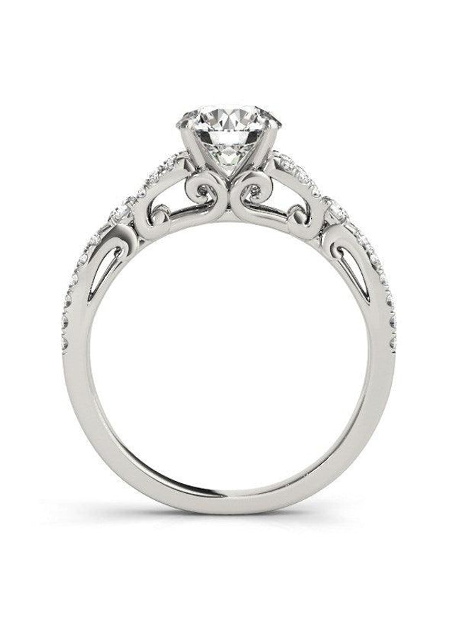 14k White Gold Diamond Engagement Ring with Multirow Split Shank (1 1/4 cttw) - Ellie Belle
