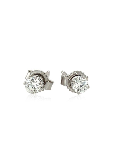 14k White Gold Diamond Four Prong Stud Earrings (1/4 cttw) - Ellie Belle