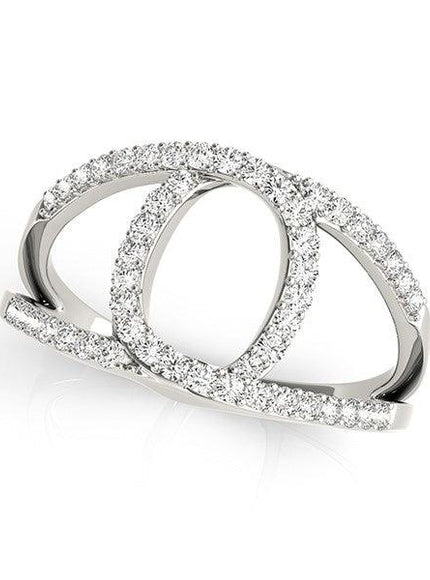 14k White Gold Diamond Loop Style Dual Band Ring (1/2 cttw) - Ellie Belle