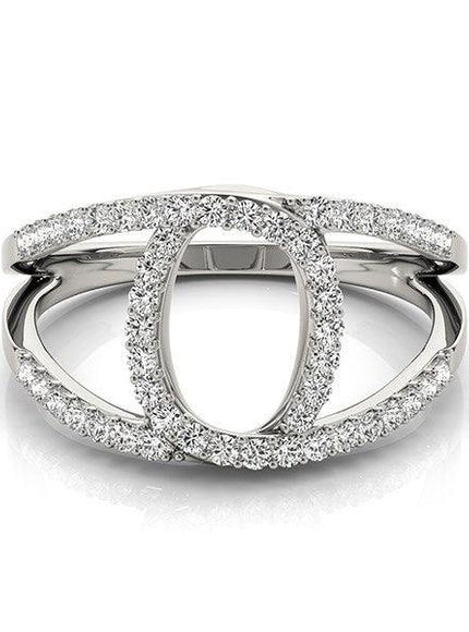 14k White Gold Diamond Loop Style Dual Band Ring (1/2 cttw) - Ellie Belle