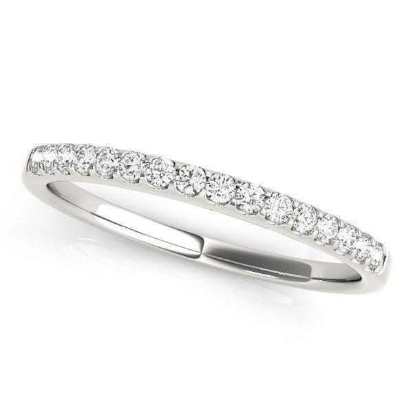 14k White Gold Diamond Scalloped Set Wedding Band (1/6 cttw) - Ellie Belle