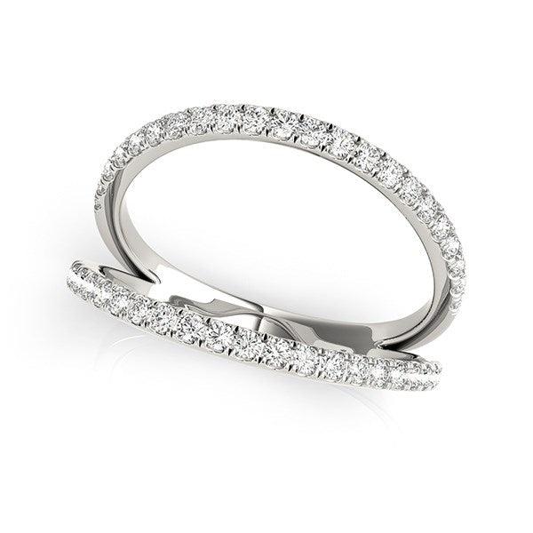 14k White Gold Diamond Split Band Ring (1/4 cttw) - Ellie Belle