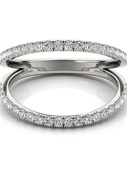 14k White Gold Diamond Split Band Ring (1/4 cttw) - Ellie Belle