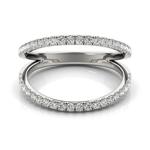 14k White Gold Diamond Split Band Ring (1/4 cttw) - Ellie Belle