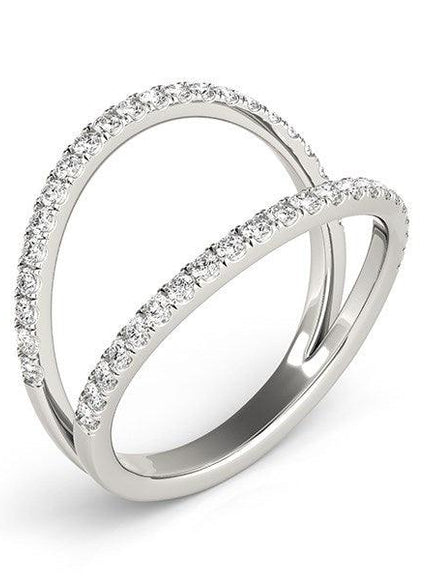 14k White Gold Diamond Split Band Ring (1/4 cttw) - Ellie Belle