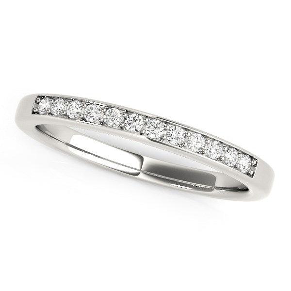 14k White Gold Diamond Wedding Band (1/8 cttw) - Ellie Belle