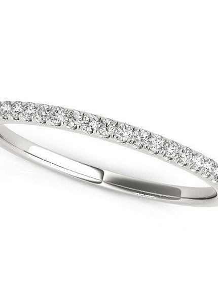14k White Gold Diamond Wedding Band in Pave Setting (1/8 cttw) - Ellie Belle