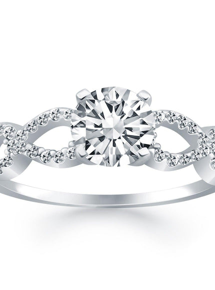 14k White Gold Double Infinity Diamond Engagement Ring - Ellie Belle