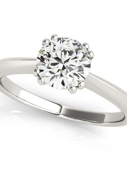 14k White Gold Double Prong Set Solitaire Diamond Engagement Ring (1 cttw) - Ellie Belle