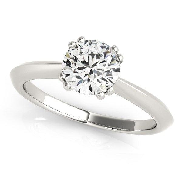 14k White Gold Double Prong Set Solitaire Diamond Engagement Ring (1 cttw) - Ellie Belle