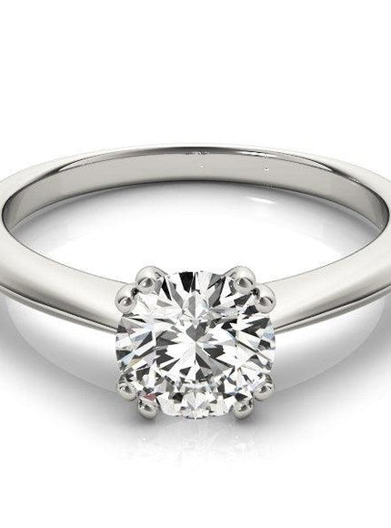 14k White Gold Double Prong Set Solitaire Diamond Engagement Ring (1 cttw) - Ellie Belle