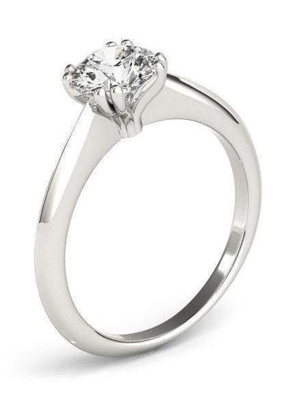 14k White Gold Double Prong Set Solitaire Diamond Engagement Ring (1 cttw) - Ellie Belle