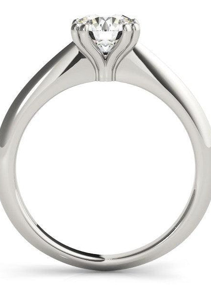 14k White Gold Double Prong Set Solitaire Diamond Engagement Ring (1 cttw) - Ellie Belle