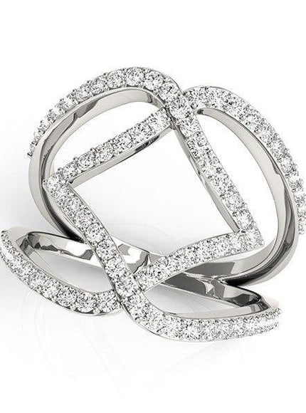 14k White Gold Entwined Design Diamond Dual Band Ring (3/4 cttw) - Ellie Belle