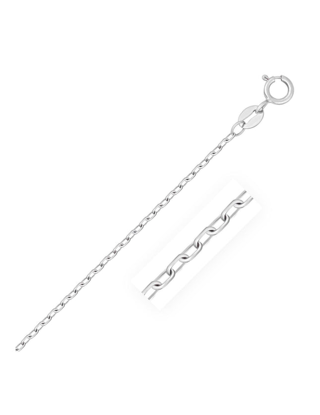 14k White Gold Faceted Cable Link Chain 1.3mm - Ellie Belle