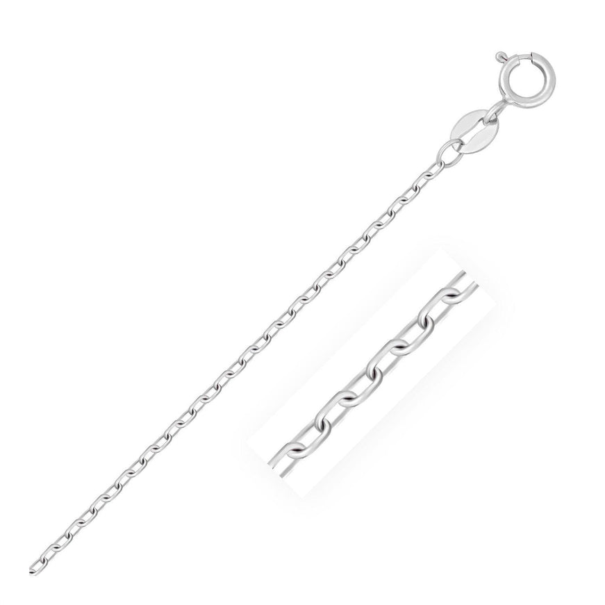 14k White Gold Faceted Cable Link Chain 1.3mm - Ellie Belle