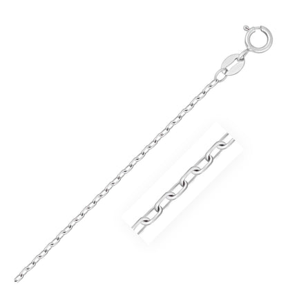14k White Gold Faceted Cable Link Chain 1.3mm - Ellie Belle