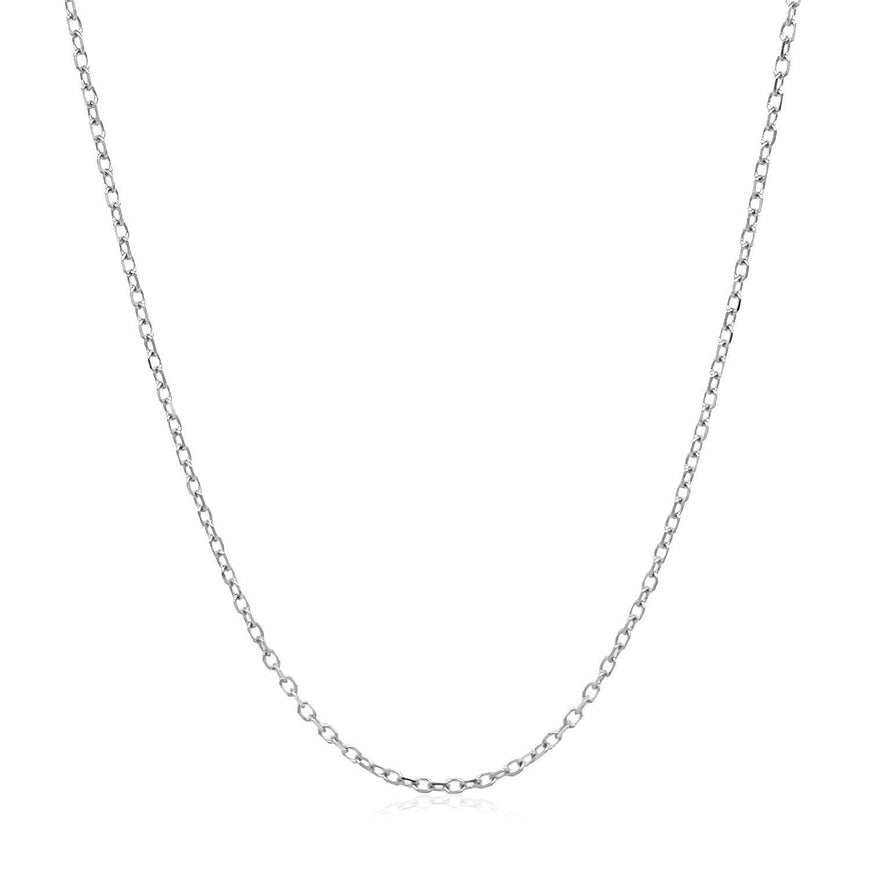 14k White Gold Faceted Cable Link Chain 1.3mm - Ellie Belle