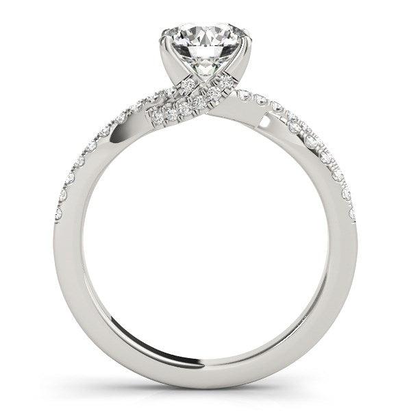 14k White Gold Fancy Prong Split Shank Diamond Engagement Ring (1 1/4 cttw) - Ellie Belle